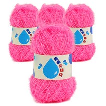 쎄비 촉촉 수세미 뜨개실, 68 밝은 형광핑크, 4p