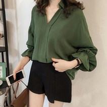 포플러앤씨 데르아 프릴 소매 블라우스
