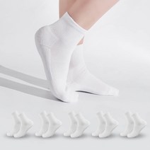 시너싹스 여성용 도톰한 파일 쿠션 스포츠 단목 양말 6켤레 세트, 화이트