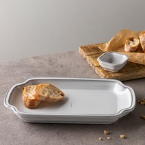 한국도자기 Conte du Jour 스낵 접시세트 2p, 1세트, 직사각접시 L + 사각소스볼 S, 화이트