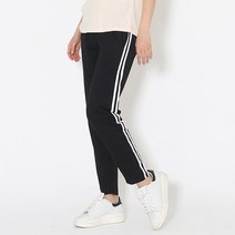 유니제이 여성용 크레머 두줄 배색 일자 트레이닝 팬츠