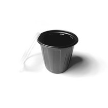 마켓맨 일회용 뚜껑 소스컵 검정 대 75mm HG-212, 1개, 300개입