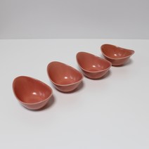 달소금 모던 도자기 유광 피클 종지 4p, 코랄, 4개