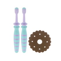 릿첼 TLI 유아칫솔 STEP2 12개월 2p + 목찌름 방지 플레이트, 혼합색상, 1세트