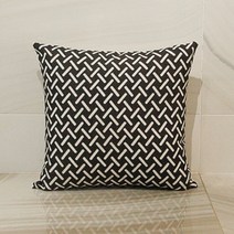모던 블랙앤화이트 기하학패턴 린넨 쿠션커버