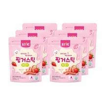 엘빈즈 유아용 퐁당 핑거 스틱 과자 20g, 6개, 딸기맛