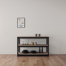 홈던트하우스 철제 선반 3단 1200 x 300 x 750 mm, 블랙