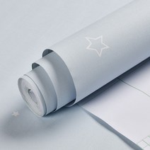 리치오션 인테리어 띠벽지 별마크 포인트 시트지, 연블루