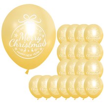 오너먼트 크리스마스풍선 30cm x 20p + 손펌프 랜덤발송 + 컬링리본 화이트 소, 골드, 1세트