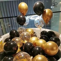 파티풍선, 50개, 블랙 앤 골드