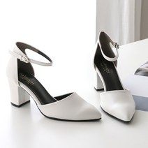 멜팅나인 여성용 TA사이드오픈 깔창 발목스트랩 펌프스 7cm