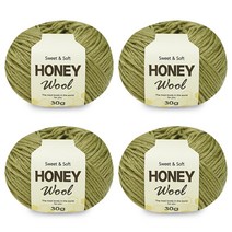 니뜨 허니울 뜨개실 30g x 4p, 빈티지올리브, 4개
