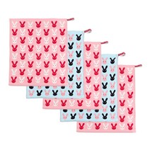 크린아이 일러스트 주방 가제 고리행주 토끼, 5개