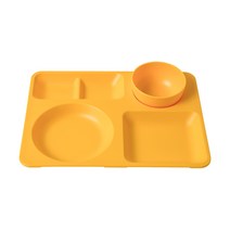 어웨이큰센스 더 주니어 식판세트, 오스틴 옐로우, 트레이 + 미니 볼