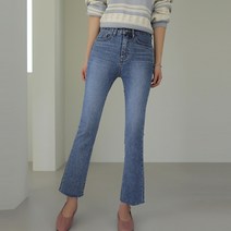 빼빼 여성용 밑단컷팅 스판 슬림 부츠컷 데님팬츠