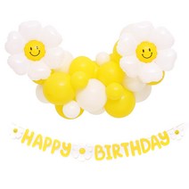 조이파티 데이지 생일파티 세트, 화이트, 옐로우, 1세트