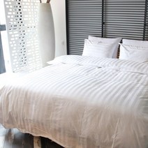 특 5성급 호텔용 면60수 프리미엄 호텔베딩 매트리스 시트커버 스트라이프 30mm 2p, 화이트