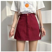 지비비 H라인 면 미니 스커트