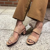 여성용 데일리 스트랩 밴딩 샌들 힐 5cm sn039