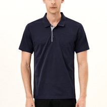 아르꼬 남성용 넥 버튼 포인트 시원하게 숨 쉬는 반팔 포켓 카라 티셔츠