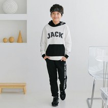 잭키드 남아용 포켓후드BW 상하의 세트