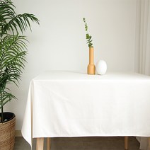 빈티지 순면 광목 옥스포드 10수 테이블보, 백아이보리, 90 x 150cm