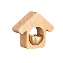 곰지홈 집모양 도어벨 현관문 미니종, 베이지