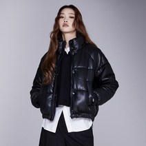 여성용 레더 숏패딩