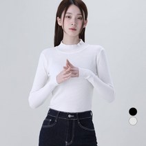 어썸어라운드 여성용 잔골지 하프넥 폴라 니트