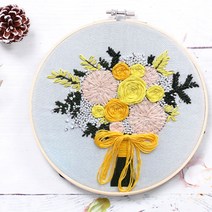 아이엠미니 프랑스자수 DIY 세트 20cm, 1세트, 황금 들녘