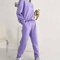 오키 여성용 피크 기모 맨투맨 + 조거 바지 세트