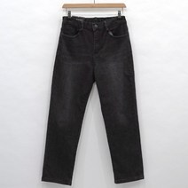 매드시스터 여성용 보이핏 뒷밴딩 워싱 기모 데님팬츠