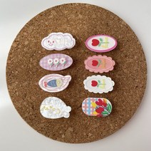 비솔 여아용 아크릴 미니 집게핀 8종 세트