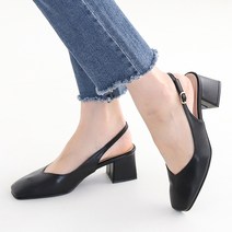 멜팅나인 여성용 스퀘어앞코 슬링백 굽 5cm BB5007