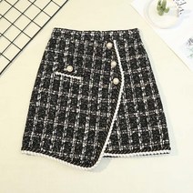 소니오 언발 격자 브레스트 미니 스커트