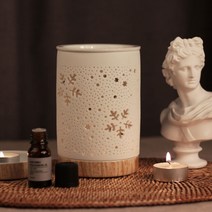 아로니카 세라믹 아로마 오일버너 C 타입, 화이트(오일버너), 랜덤발송(받침)