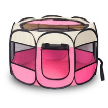콤피펫츠 펫하우스 실내외겸용 접이식 반려동물 집 텐트, 핑크