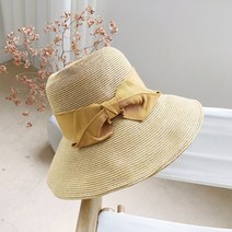 데일리 바캉스 리본 비치 밀집모자