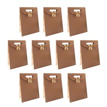 나우필 크라프트 선물용 리본 쇼핑백 10p, 브라운