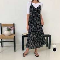 무드인더 여성용 잔꽃 캉캉 뷔스티에 롱원피스