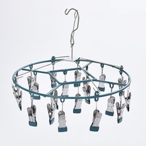 씨밀레 원형 회전 스테인리스 클립 20 행거, 그린, 1개