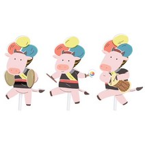 인디케이 전통 사물놀이패 사탕페이퍼 60p, 혼합색상, 1개