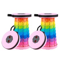 성인용 캠핑 아코디언 폴딩 체어, 레인보우 핑크, 2개