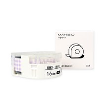 로드메일코리아 MAKEiD 라벨테이프 16mm RMS-16A9, 보라색체크 패턴, 4m
