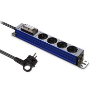 현대일렉트릭 알루미늄 고용량 누전차단 4구 서버탭 블루 HDSVAL-GN45B, 5m, 1개