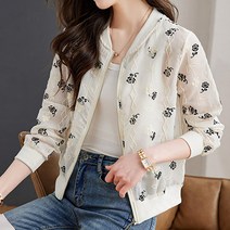 뮤리엘 여성용 로즈패턴 여름 집업점퍼