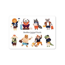 꼬메모이 쥬에 봉봉 동물퍼즐 여행을 떠나요, 1개, 8피스
