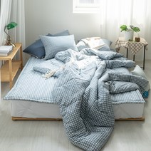 루미퓨어 체크 땡땡이 세미 차렵이불 패드세트