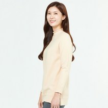 지센 여성용 밑단 디테일 반폴라 니트 LCKTLA32