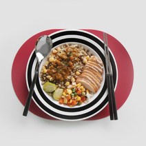 에이드엘 미니 실리콘 테이블매트 일립스, 코랄레드, 327 x 242 mm, 1개